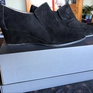 Black suede wedge